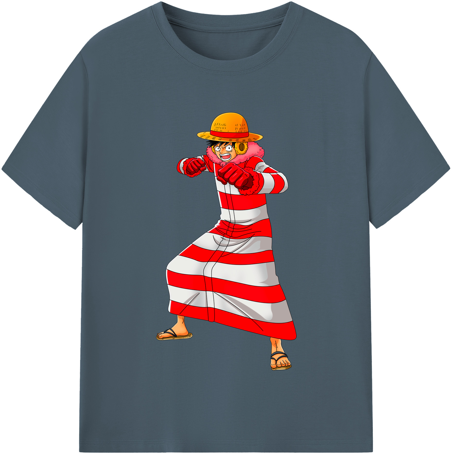 ワンピース モンキー・D・ルフィ ONE PIECE Monkey D. Luffy 綿100％半袖Tシャツ（フロントプリント）